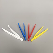 厂家塑料镊子 白色弯头手工镊子 镊子塑料夹 普通小镊子红蓝白黄