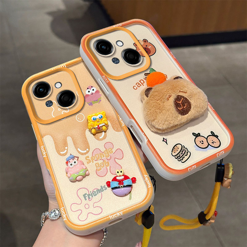 Suitable for Transsion Spark30C Mobile Phone Case Camon40Pro Cartoon Lanyard Hot50I Stereo Doll Protective Cover