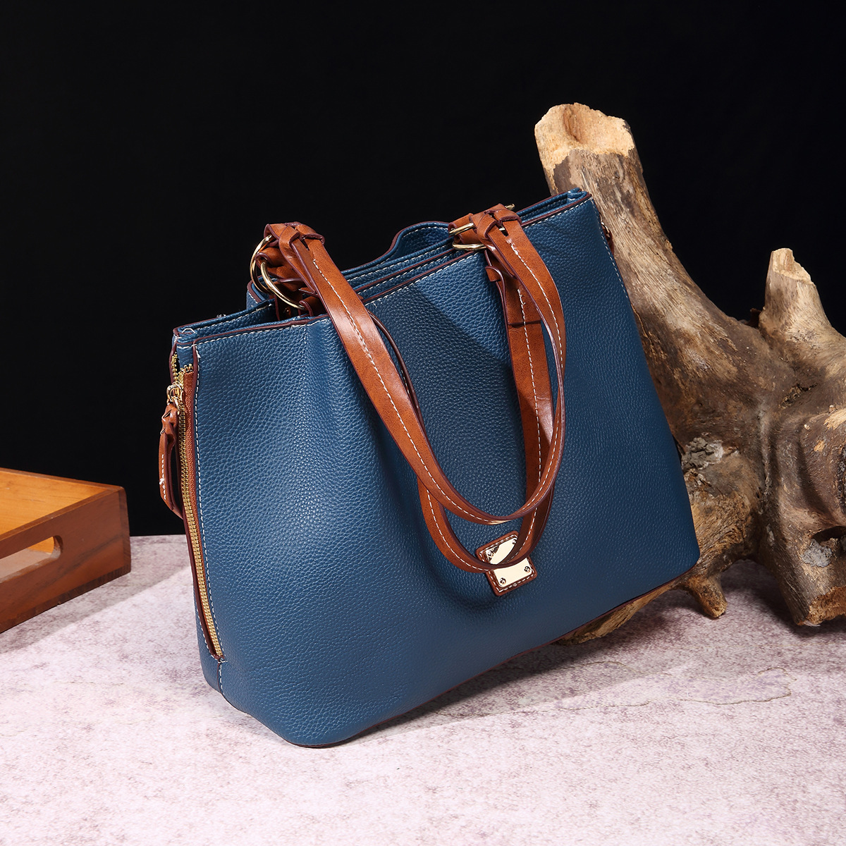 Retro Pebble Lychee Particle Texture Single Shoulder Mother-in-law Women's Bag Large Capacity_voghion.com