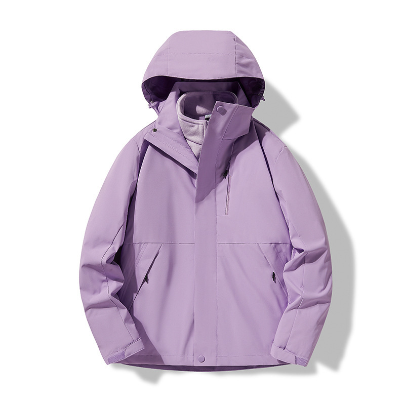Compra grupal de chaquetas 2024, chaquetas impresas para hombres y mujeres, ropa de trabajo grupal tres en uno, a prueba de viento, impermeable, ropa de montañismo de otoño e invierno