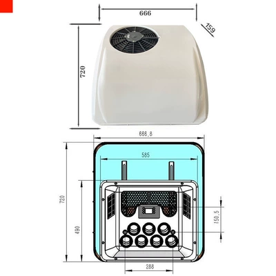 overhead Refrigeration air conditioner — Automotive air conditioning - 12v-white-cold-and-warm-eac0021812vhc