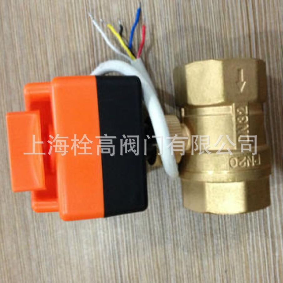 手动电动一体微型螺纹铜电动三通球阀 T型/L型铜螺纹电动三通球阀