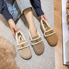 勃肯鞋女2023新款秋冬孕妇鞋子一脚蹬女鞋加绒豆豆软底博肯鞋全包