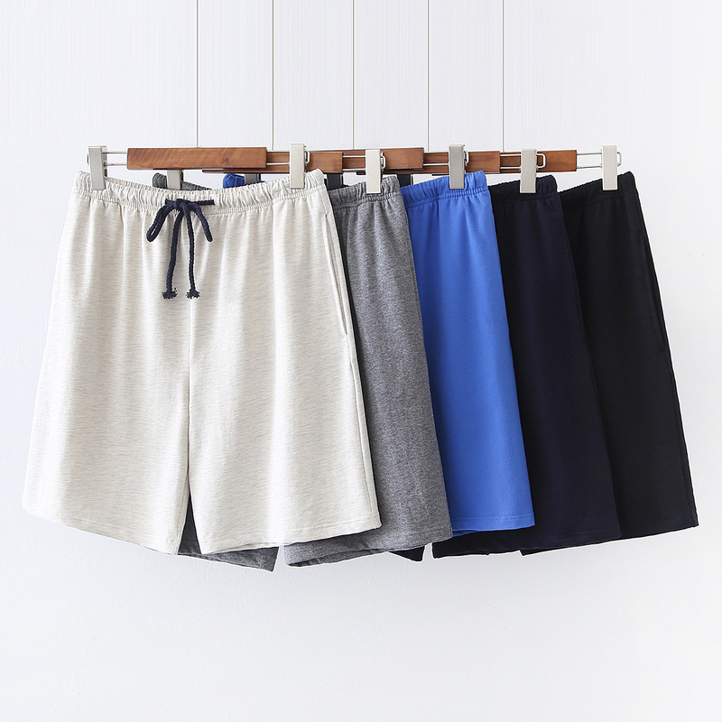 Summer Men's Shorts Cotton Knitted Terry Pajama Pants Large Size Loose Sports Pants Comfortable Breathable Air Conditioning Home Pants