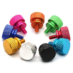 Factory wholesale case screw colorful 6-32 US aluminum alloy socket head cap screw black ribbed rack screw