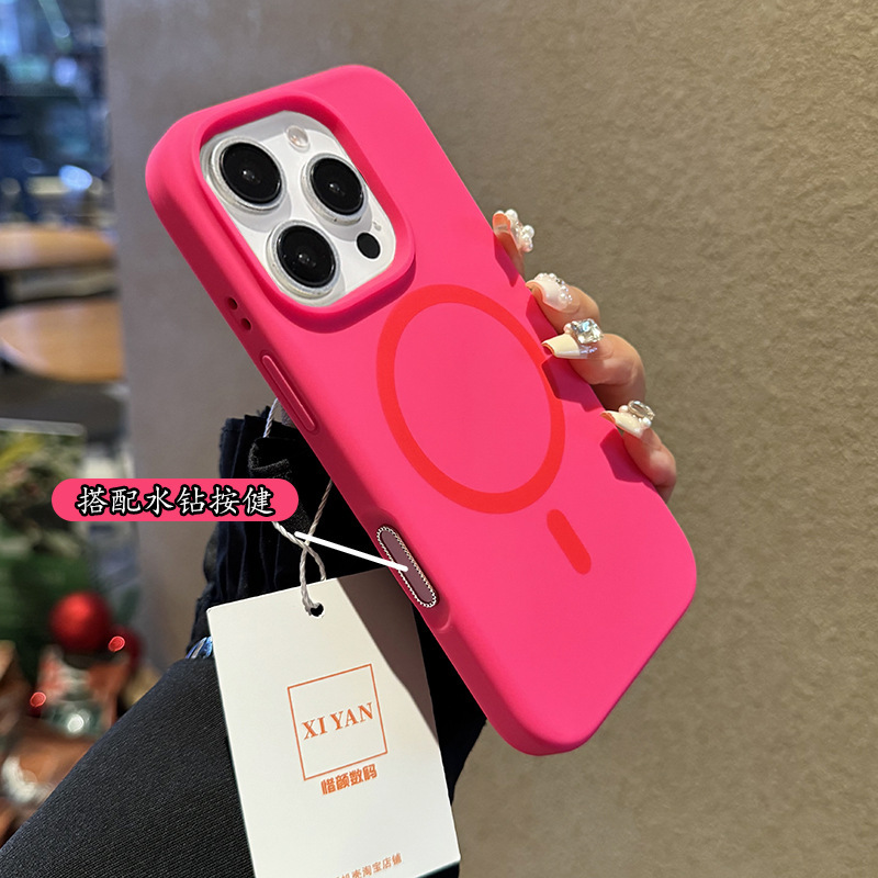 iphone16promax 携帯電話ケース液体レンズ保護 Apple 15Pro 強力な磁気携帯電話ケース ins スタイルソリッドカラー 14PM 落下防止保護ケースハイエンド 13Pro カップルケースに適しています|undefined