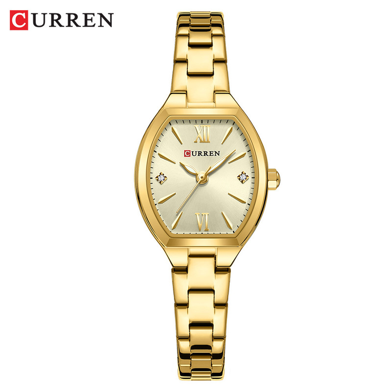 Curren/Curren 9112 Women's Barrel-Shaped Waterproof Watch Casual Simple Women's Watch Roman Numeral Quartz Watch