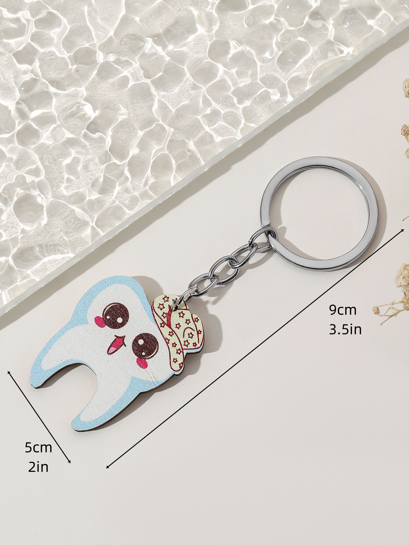 12g Weight Bag Pendant, Keychain Classification 1 Piece Quantity Holiday, Daily Occasion Wood Material Unisex Gender Cute Style Cute Teeth Wood Unisex Bag Pendant Keychain 无