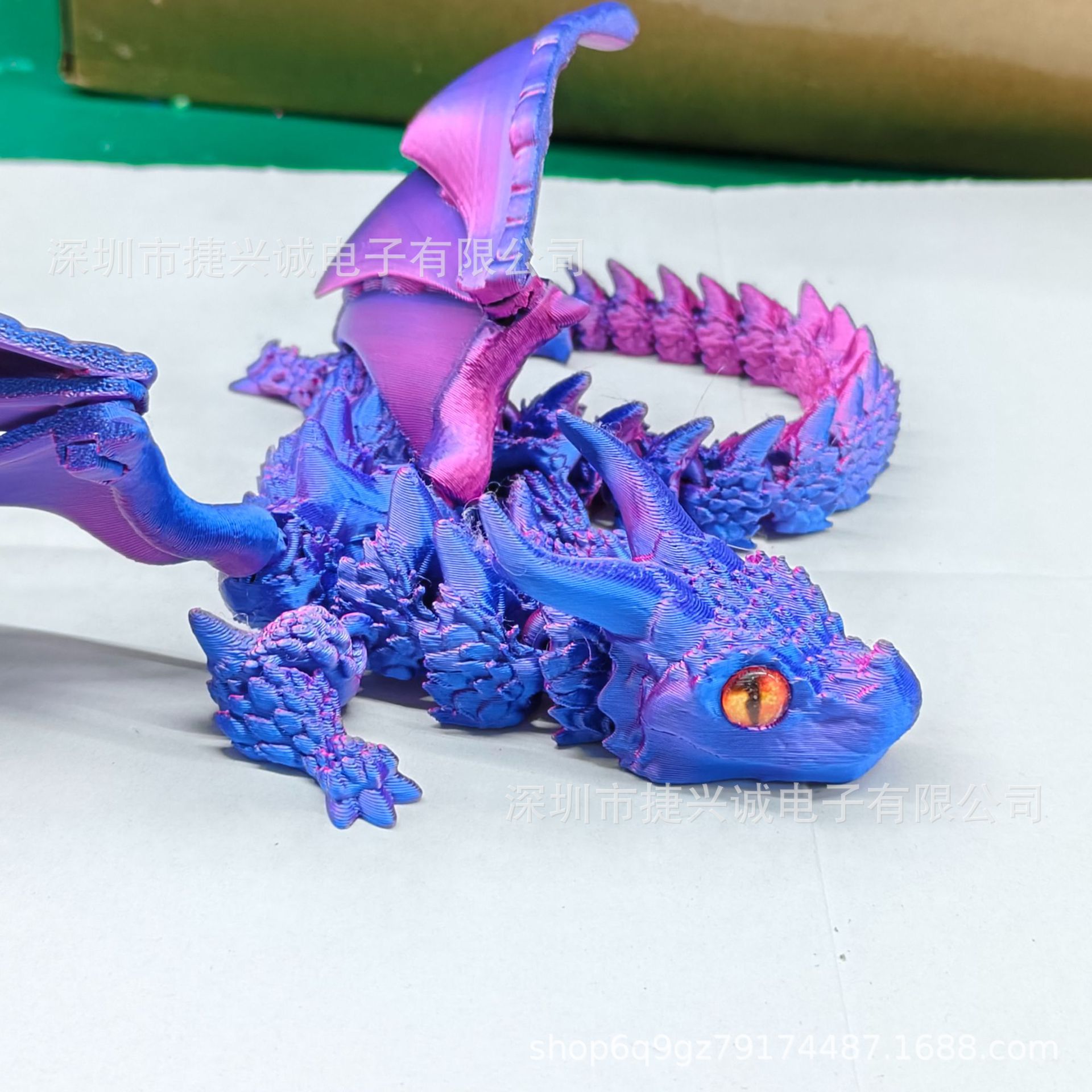 Impresión 3D de doble ángulo dragón con alas multi-articulaciones flexibles láser móvil modelo explosivo modelo de juguete infantil