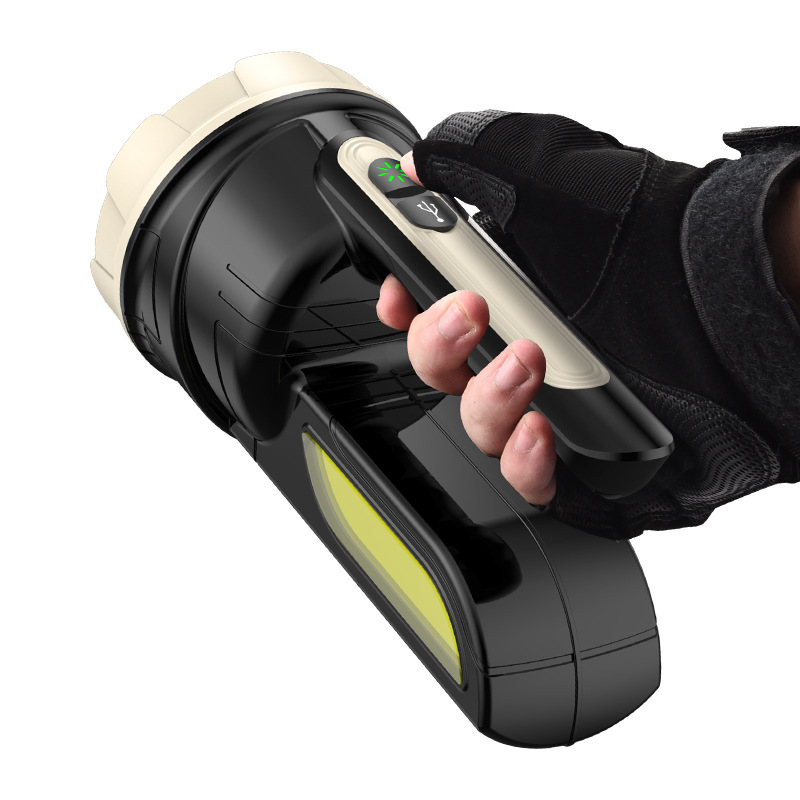 10 meses nuevo reflector portátil transfronteriza Linterna de mano COB luz de trabajo USB de carga fuerte luz tiro largo