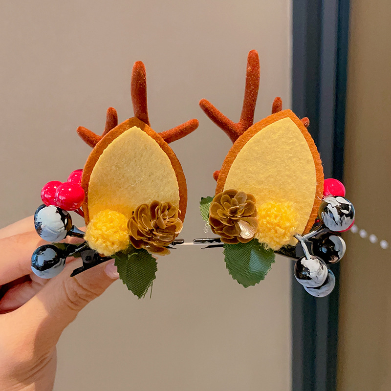 Regalo di Natale Forcina per capelli di alce di Natale Fascia per capelli da donna Cravatta Sen Forcina per capelli di corna di cervo carina per bambini Copricapo_voghion.com