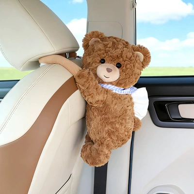 Car-mounted plush tissue box Car tissue box/set - wall-mounted-tissue-box-little-coffee-bear