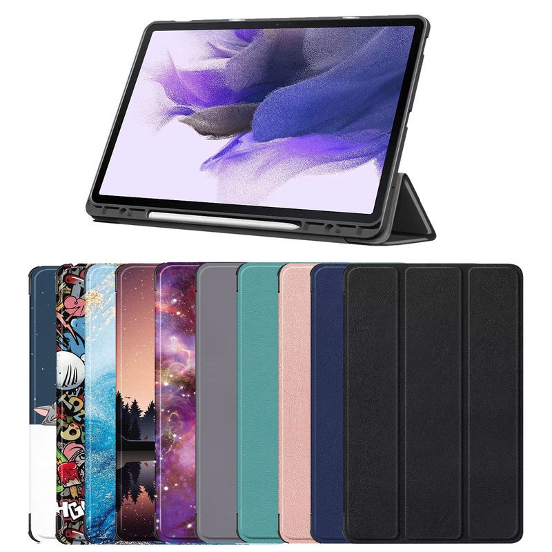 For Samsung Galaxy Tab S8 Plus 5G Tablet Protective Leather Case Triple Fold Hibernation