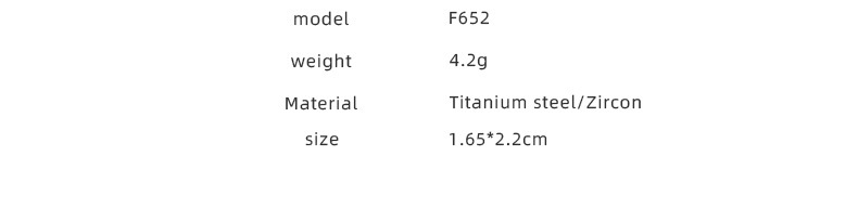 Retro Round Titanium Steel Plating Zircon Earrings 1 Pair