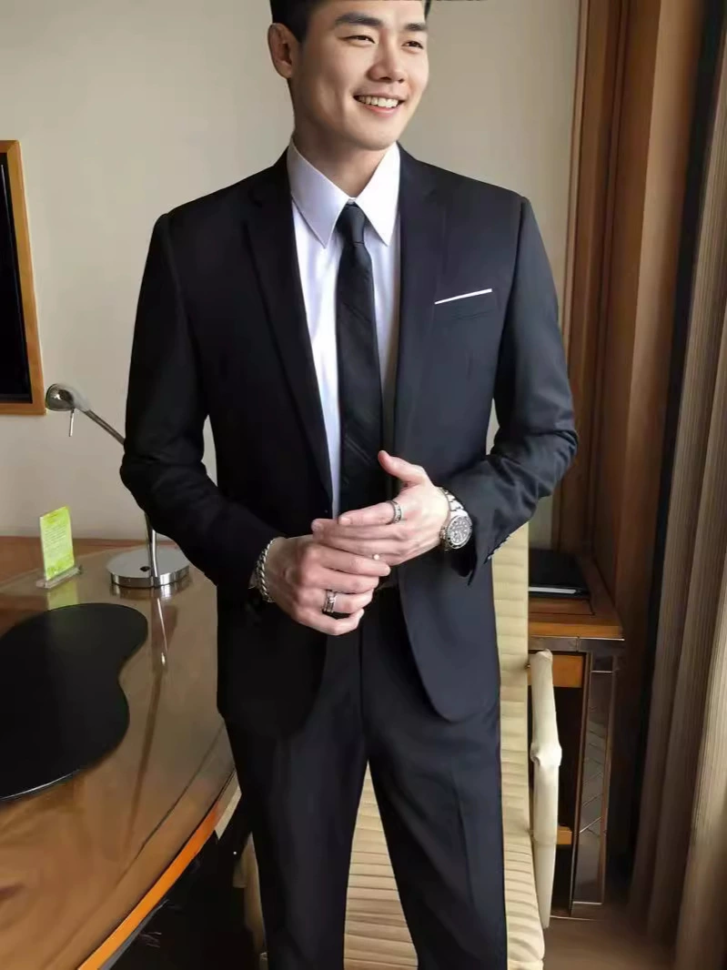 Мужской классический пиджак, корейский стиль
