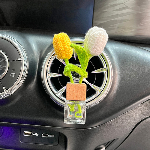 Handmade creative woven sunflower tulip car aromatherapy bedroom ornaments exquisite gifts