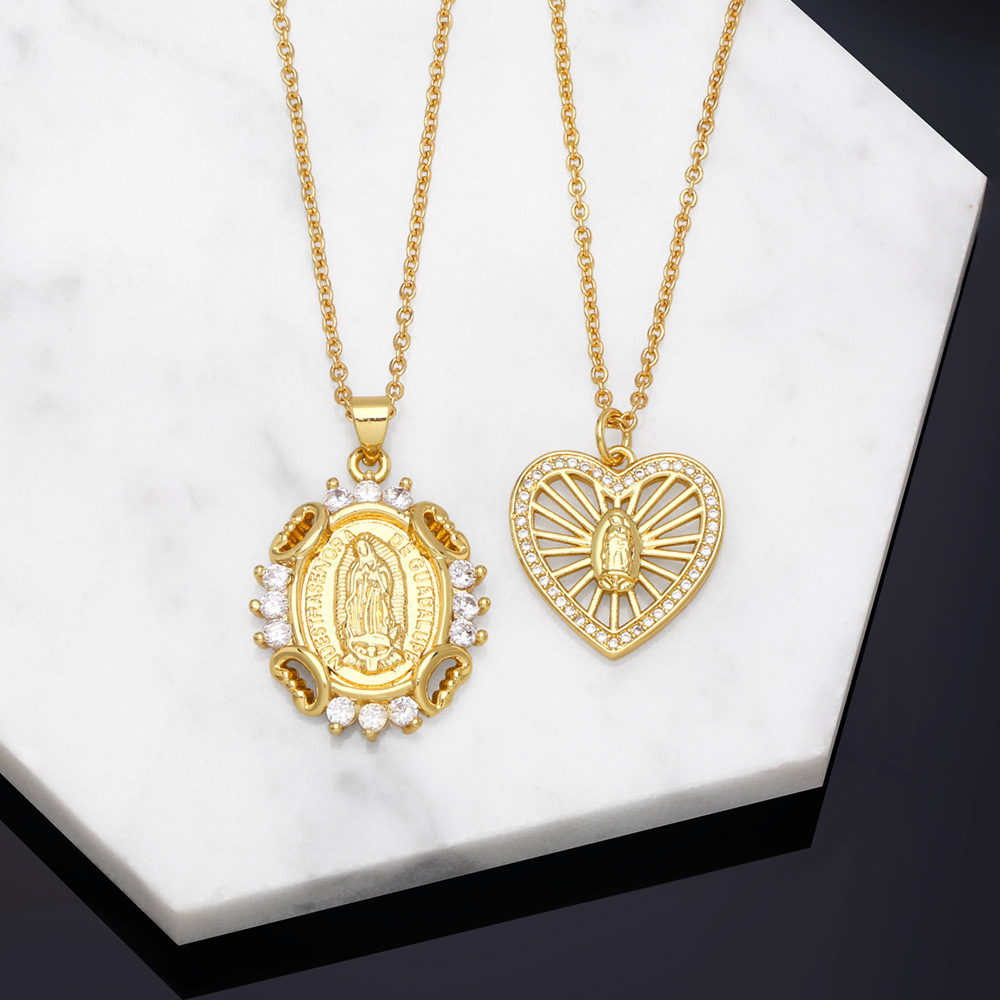 15g Weight 18K Gold Plated Plating Material Fashion Heart Copper 18k Gold Plated Necklace In Bulk