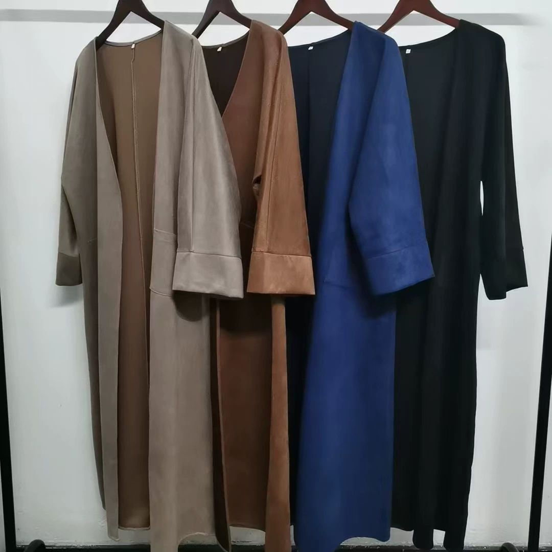 Производители напрямую поставляют Yiduo новый AliExpress Турция Дубай осень-зима замшевый кардиган платье 24891