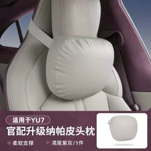 Headrest | Perforated Breathable Lumbar Cushion - yu7-headrest-strap-style-lead-gray-1-piece