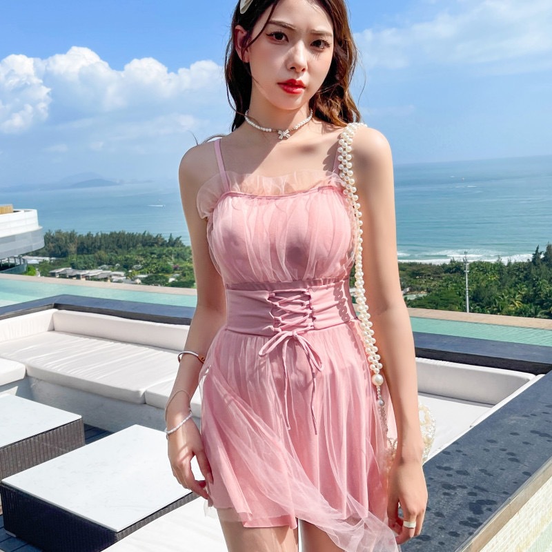 Deseo puro traje de baño de una pieza vestido de mujer verano vientre que cubre adelgazamiento conservador Vacaciones de aguas termales traje de baño al por mayor