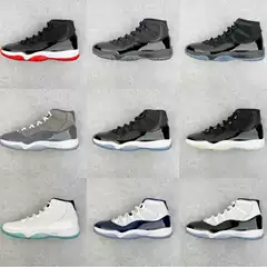 AJ11 Concord Heiress Black Red High Low Top Unisex Basketball Shoes Qiaodan 11 Trendy Streetwear