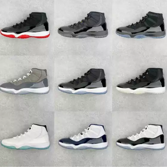 AJ11 Concord Heiress Black Red High Low Top Unisex Basketball Shoes Qiaodan 11 Trendy Streetwear