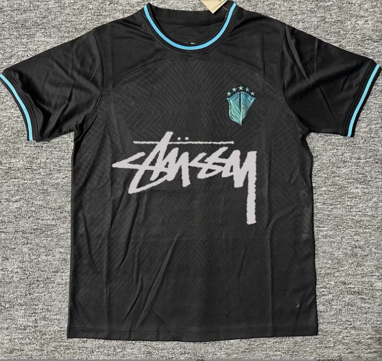 Футболка Stussy Stussy с подписью, Аргентина, Интер, Бразилия, Италия, Фламенго, короткие рукава