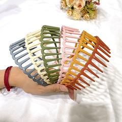 韓版磨砂帶齒波浪發箍彩色帶鑽頭箍劉海洗臉壓發19齒寬邊髮飾發卡