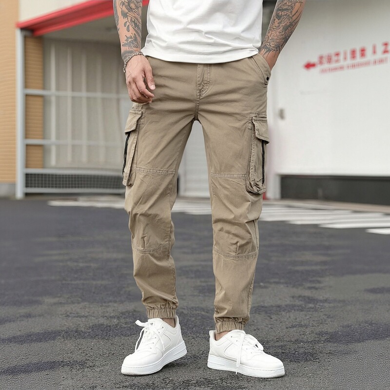Cross-Border Multi-Pocket Men's Casual Cargo Pants, New Tactical Outdoor Tear-Resistant Jogger Pants for All Seasons