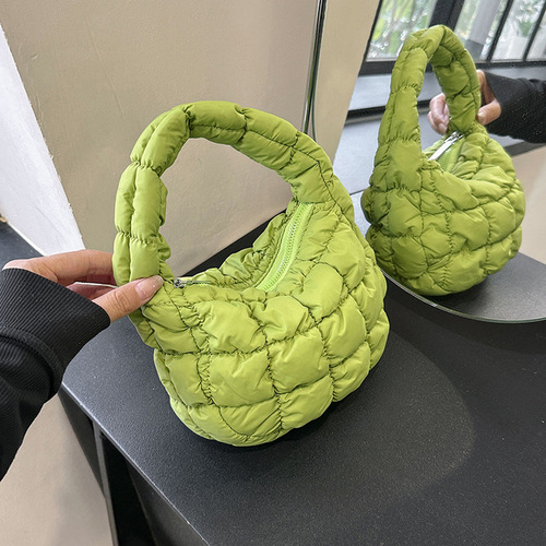 Cloud handbag, pleated bubble elastic embroidered armpit bag, personalized design down bag, trendy foreign trade women's bag
