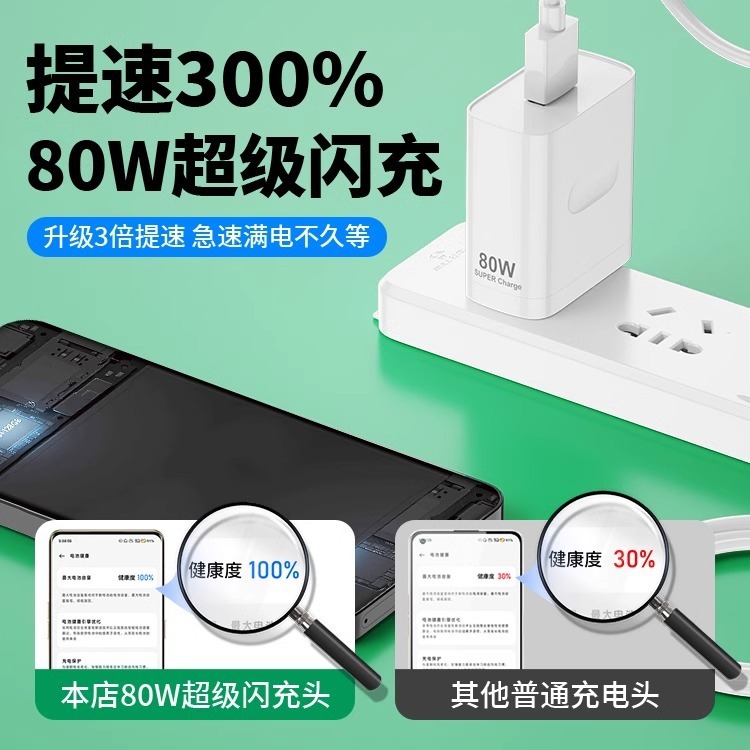 OPPO80W充電器、realme携帯電話用スーパーフラッシュ充電器、急速充電データケーブルセット卸売に適用|undefined