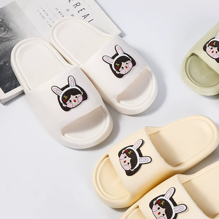 Jujia Интернет-знаменитые тапочки из ЭВА Толстая подошва для влюбленных DIY Мультяшные тапочки для мальчиков и девочек Простой смысл протектора
