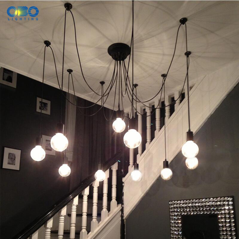 Aobo Tiantian flor suelta de las mujeres Lámpara Creativa Lámpara de Viento Industrial restaurante de invitados tienda de ropa de oficina multi-cabeza lámpara de araña