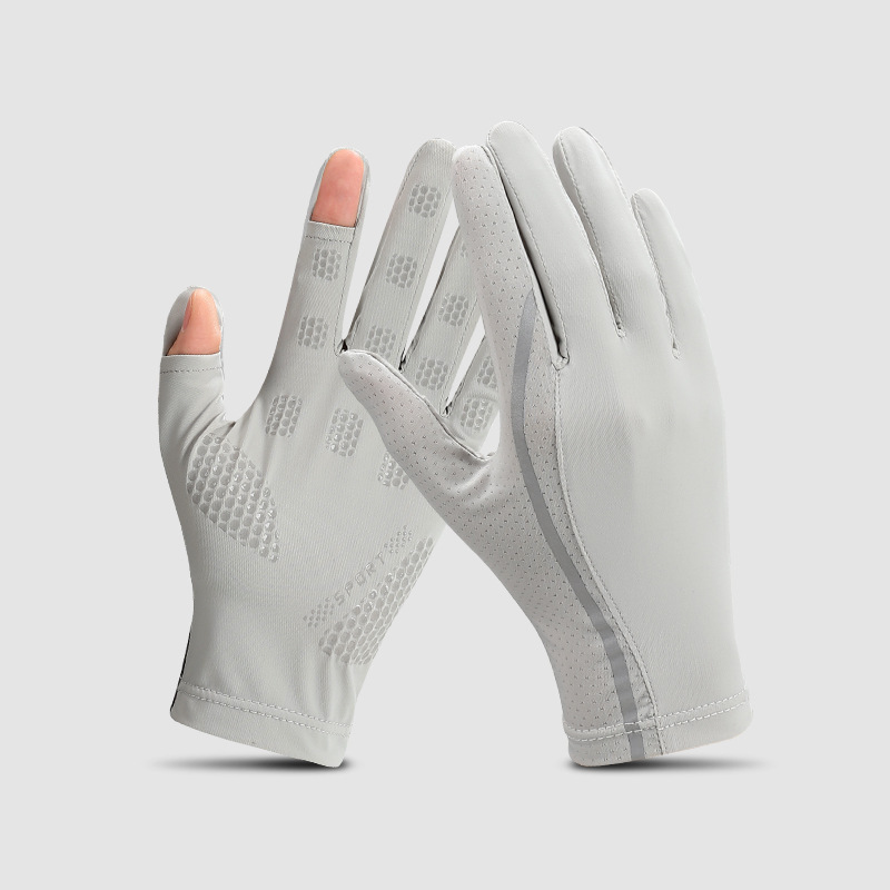 Guantes de hielo de verano protector solar anti-UV delgados transpirables para montar al aire libre guantes de pantalla táctil