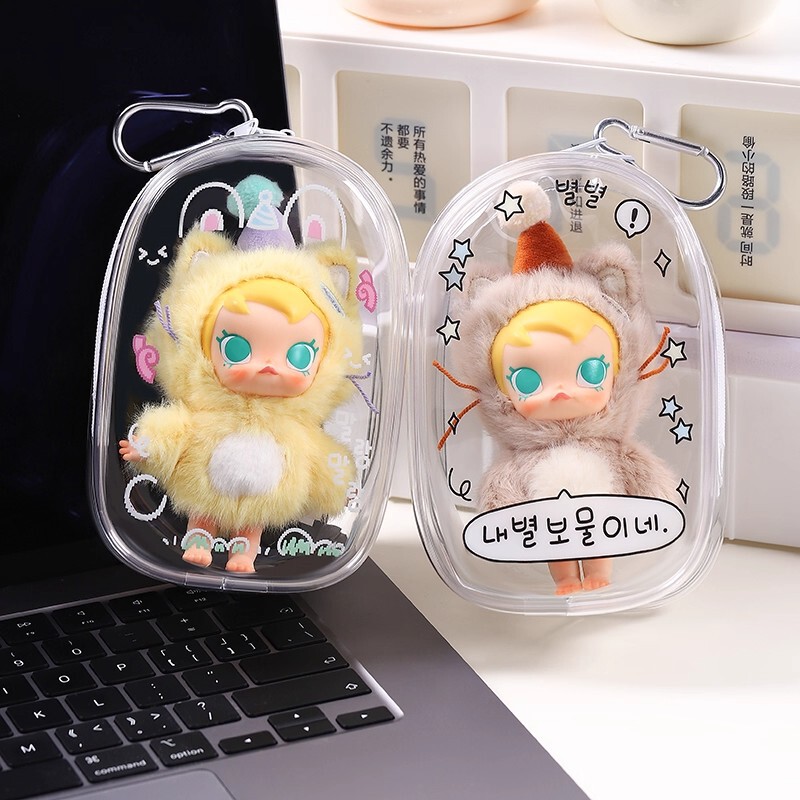baby molly口袋朋友娃包搪胶手办挂件防尘收纳遛娃包15cm痛包pvc|undefined