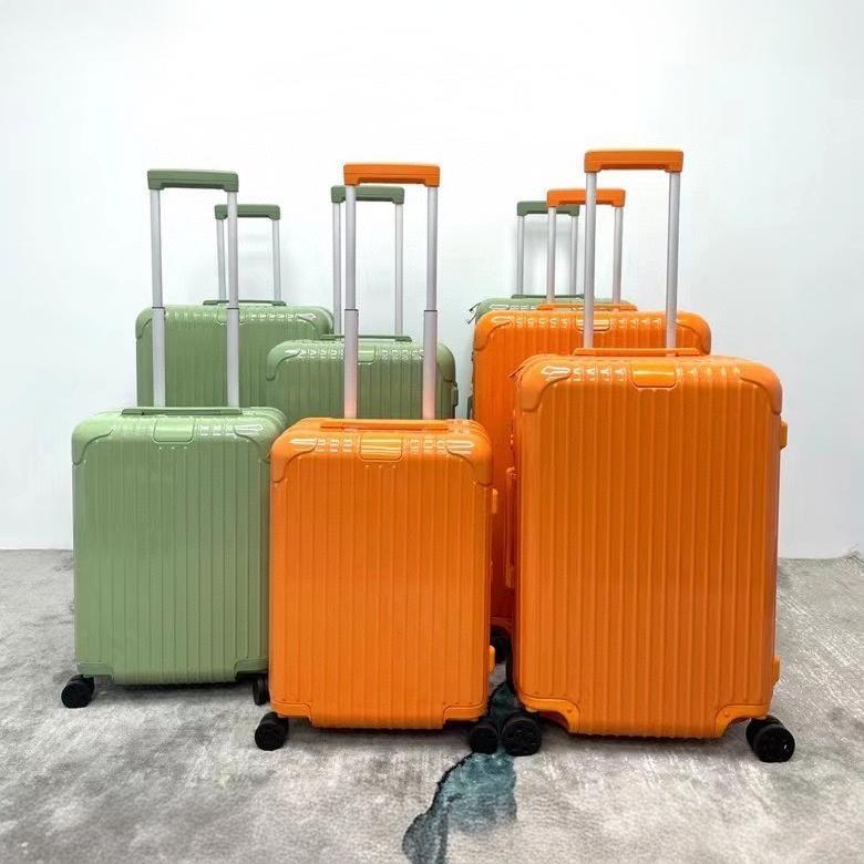 驴家大牌同款硬把桔色纯色水波纹万向轮内贴袋锁旅行登机拉杆箱批|undefined