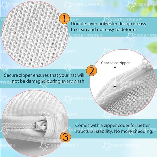 Detachable Hat Washer Hat Care Bag Anti-Warp Protection Rack Baseball Cap Cleaning Gadget Laundry Accessory Hat Washer