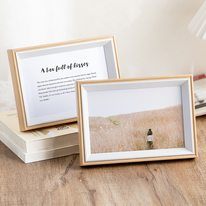 Simple Rectangular Picture Frames Wholesale 5 Inch 6 Inch 7 Inch 8inch 10inch A4 Photo Frame Tabletop Living Room Decoration Handmade Frame