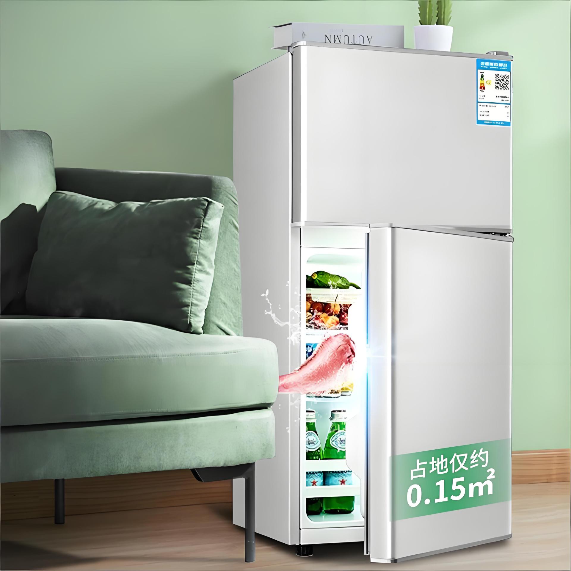 Cross-Border E-Commerce Export Household Double-Door Mini Small Refrigerator with Large Capacity for Refrigeration and Freezing, Suitable for Dormitories and Rental Apartments