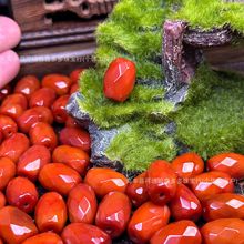 天然玛瑙柿子红桶珠砖石面珠文玩DIY配饰 满色满肉火焰红厂家批发