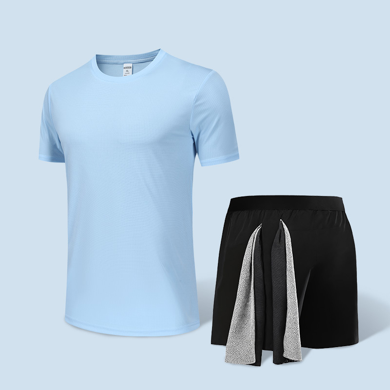 Verano transfronterizo Amazon al aire libre suelto color sólido traje de talla grande deportes y ocio cuello redondo pantalones cortos de manga corta traje de dos piezas