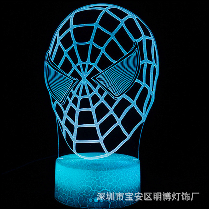 Avengers 3D Nightlight Spider-Man Desktop Decorations led Table Lamp for Boys Gift Bedside Atmosphere Lamp