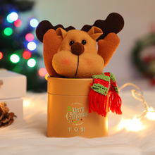 聖誕節糖果罐聖誕老人雪人麋鹿蘋果筒兒童擺件禮品蘋果罐創意禮物
