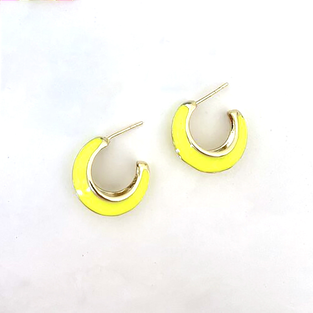 New Personality Fashion Irregular C-shaped Multicolor Earrings display picture 4