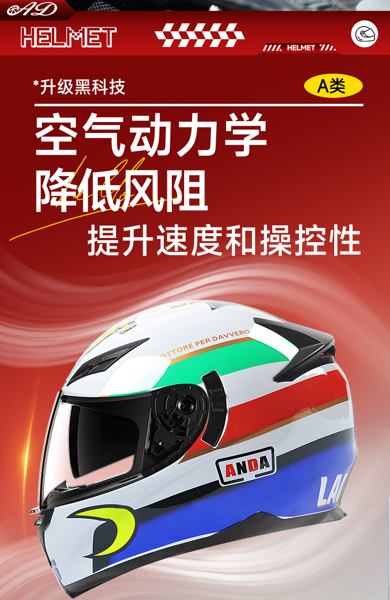 Ad Electric Motorcycle Helmet for Men and Women Winter Motorcycle 3C Certified Full-Face Helmet Dot Four-Season Safety Helmet Led Taillight