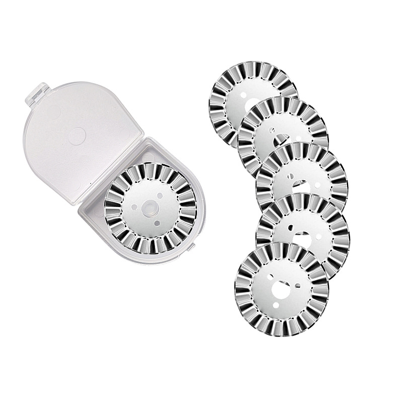 跨境45mm波浪刀花边刀旋转滚轮刀片切割裁纸裁布切皮革滚刀批发