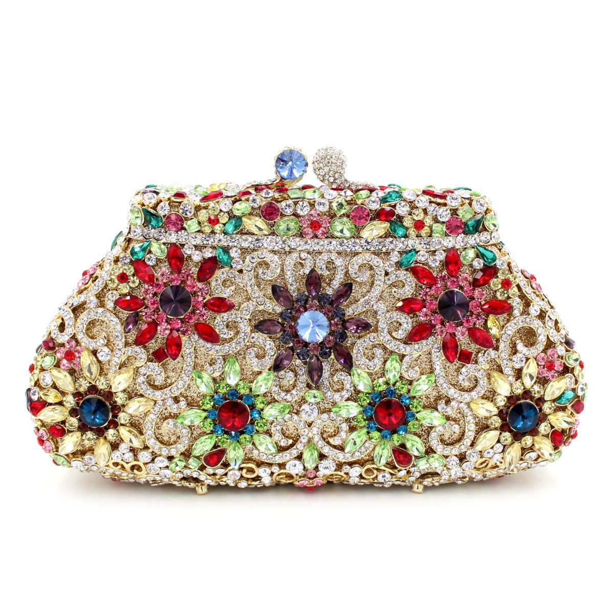 * BL004 AliExpress bolsas de diamante de agua de cristal de metal de aire bolsas de cena de diamantes bolsas de mano damas de oro