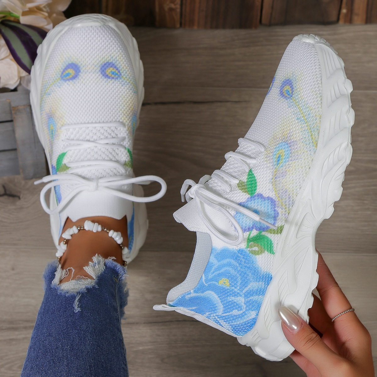 Suole arcobaleno nuovo colore moda femminile con una corrispondenza completa di scarpe sportive casual scarpe da donna in rete_voghion.com