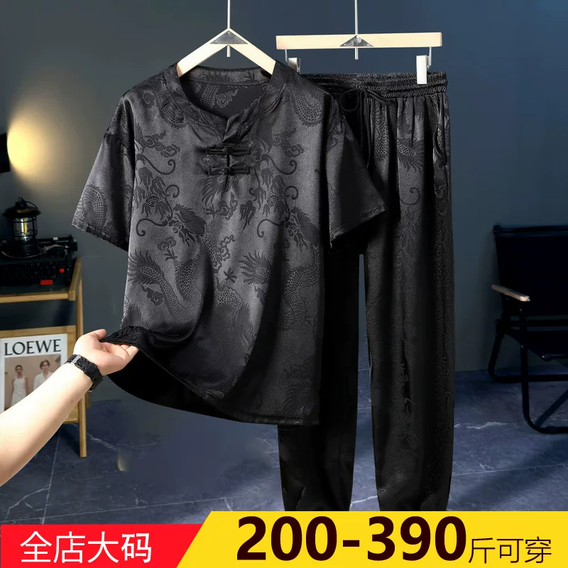 Extra large summer sleeves, thin retro set, plus size, Chinese style, with short sleeve