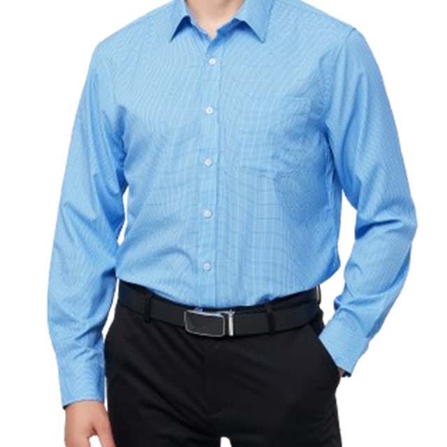 Camisa de Hombre de Estilo Americano, Clásica, Madura, Elástica, de Manga Larga, Estampada, Informal de Negocios, para Otoño